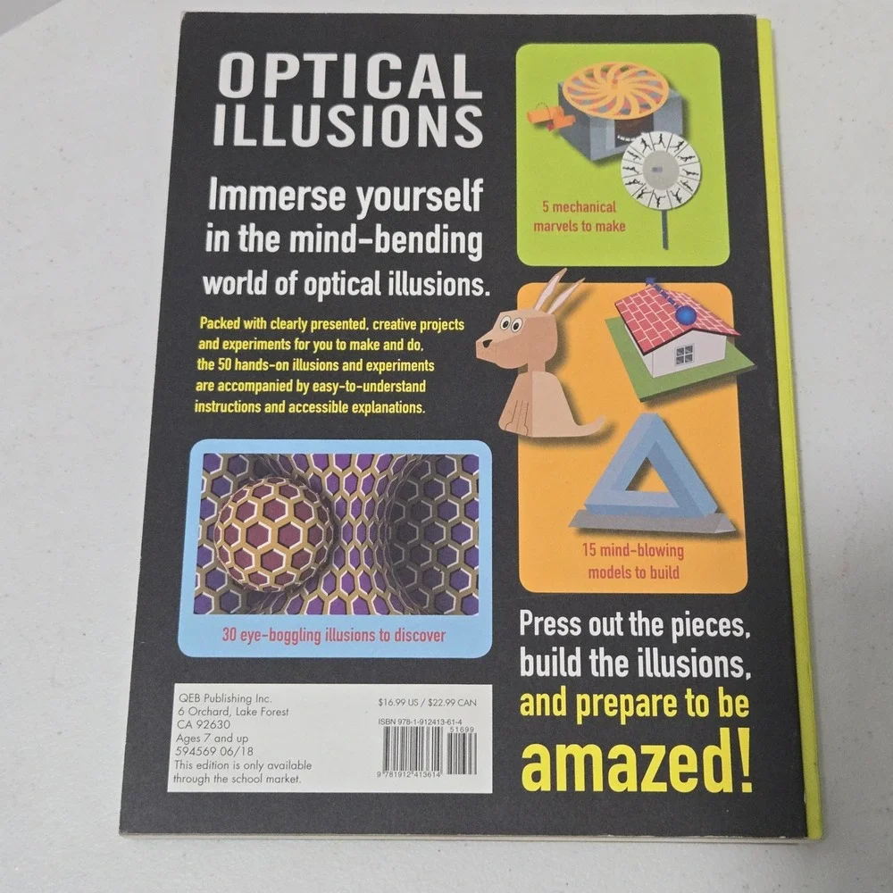Optical Illusions Clive Gifford Rob Ives 50 Hands-On Models Activity Book STEM